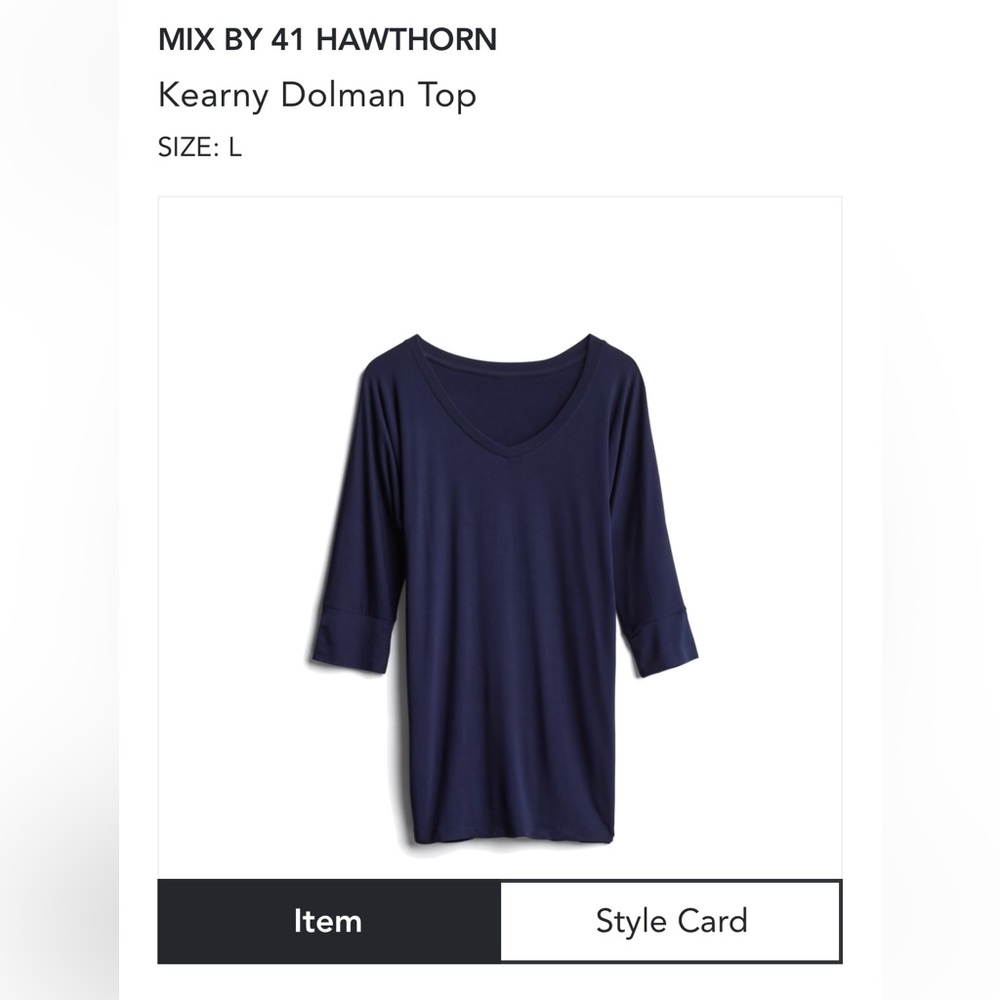 Navy Blue 3/4 Length Sleeve Top - Mix By 41Hawthorn - Women’s Large